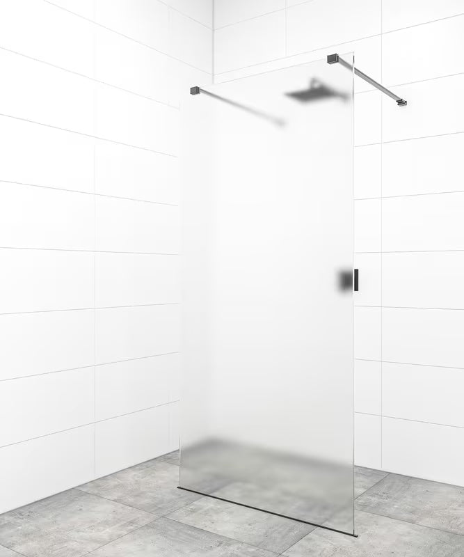 Juoda walk-in dušo sienelė SAT Walk-in 120 cm iš skaidraus grūdinto stiklo su EasyClean danga.