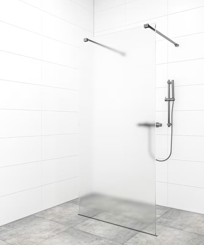 SAT dušo sienelė Walk-in 120 cm, juodos spalvos, su skaidriu grūdintu stiklu