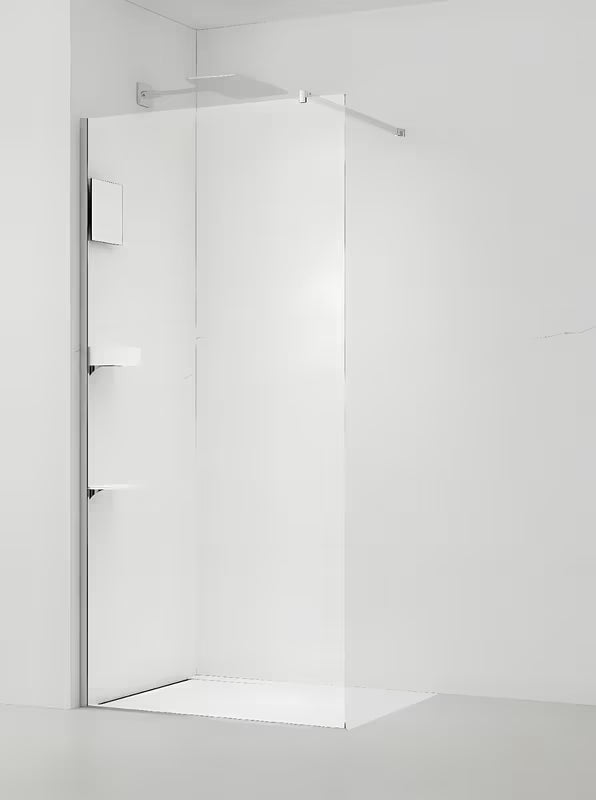 Walk-in dušo sienelė SAT Walk-in su 8 mm skaidriu stiklu ir chromuotu profiliu