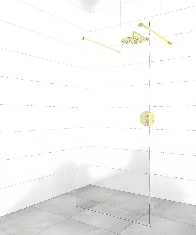 SAT Walk-in walk in Dušo-Sienelė 140 cm berėmė su auksinės spalvos tvirtinimo laikikliais