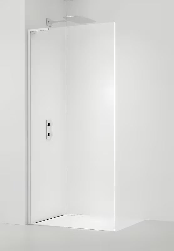 SAT Walk-in walk in Dušo-Sienelė 60 cm, baltos spalvos, su skaidriu grūdintu stiklu