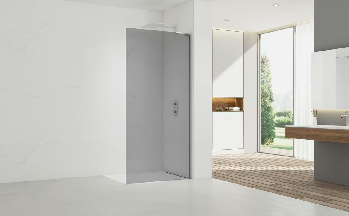 Dušo sienelė SAT Walk-in 90 cm su nepermatomu stiklu ir Easy Clean danga, chromo spalvos.