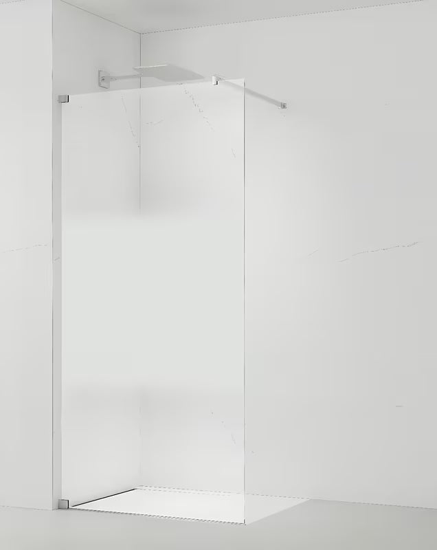 Walk in Dušo-Sienelė SAT Walk-in 90 cm su skaidriu stiklu, matine juosta ir chromo profiliais