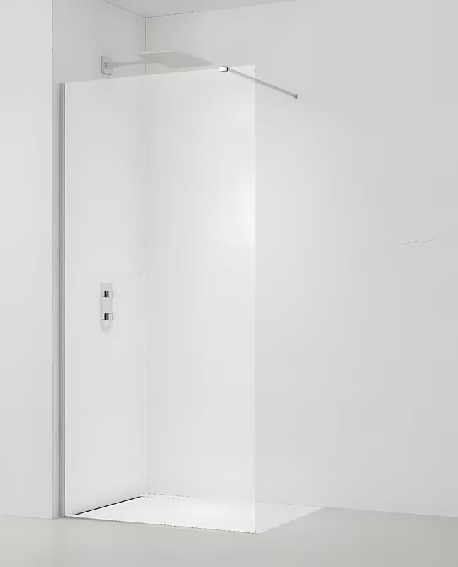 SAT Walk-in walk in Dušo-Sienelė 90 cm, chromo spalvos, su skaidriu grūdintu saugiu stiklu