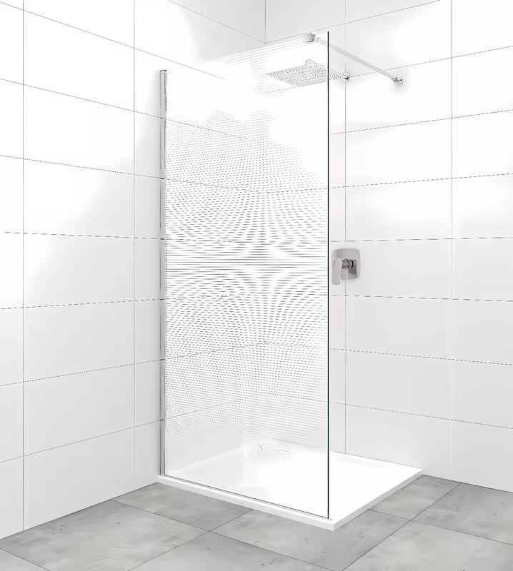 Aliumininis tvirtinimo laikiklis SAT Walk-in su lankstais abiejuose galuose pro walk-in stiklo stabilizavimui.