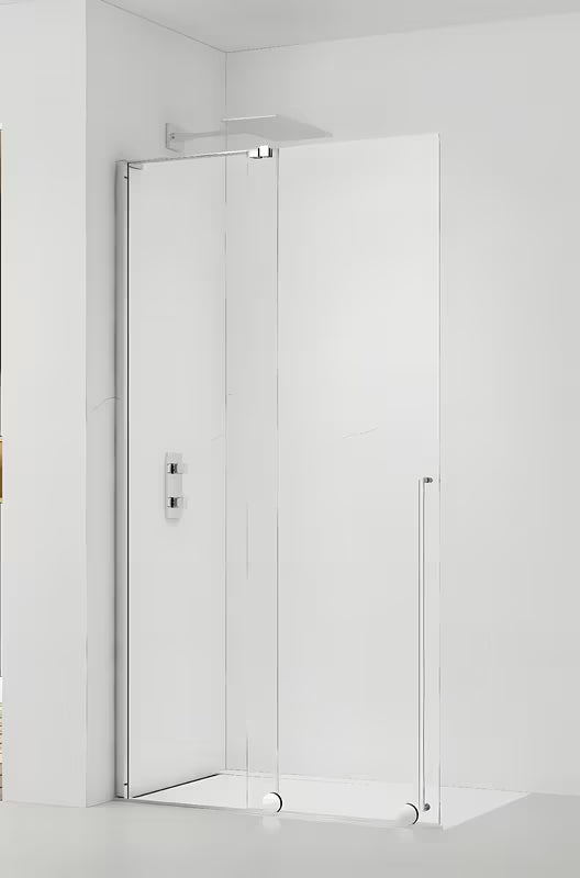 Dušo sienelė SAT Walk-In Xmotion Walk-In 100 cm, blizgaus chromo spalvos, su skaidriu stiklu