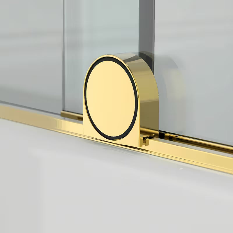 Slankiojanti vonios sienelė SAT Walk-In Xmotion 150x117,5 cm iš skaidraus stiklo su blizgiu auksiniu profiliu.