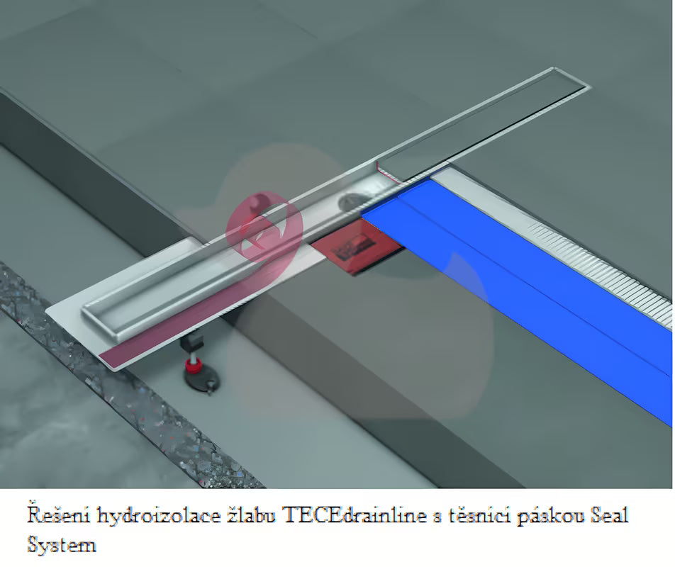 Nerūdijančio plieno dušo latakas Tece Drainline 120 cm pro modernus dušo kabina