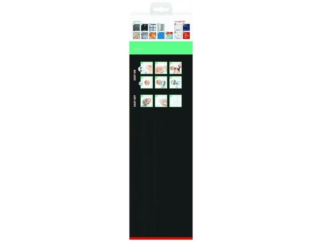 Chrominis platus krepšelis į dušai Tesa Aluxx su montavimu be gręžimo naudojant tesa® Power.Kit technologiją.