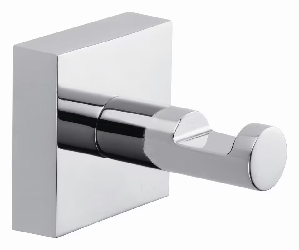 Chromuotas lipnus kabliukas Tesa Ekkro kampuoto dizaino pro rankšluosčiams kabinti be gręžimo.