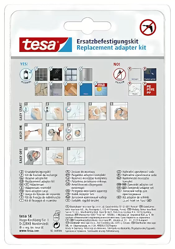 Tesa Hukk montavimo komplektas su BK20 adapteriu ir klijais tesa Power.Kit pro, montavimui be gręžimo