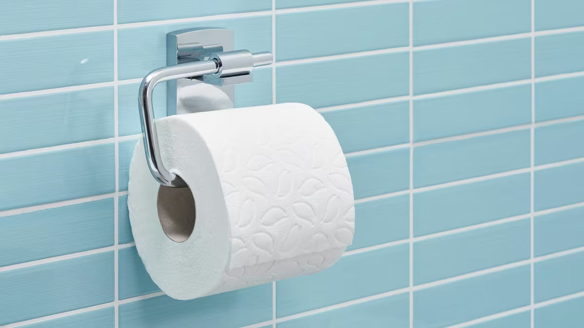 Chromuotas tualetinio popieriaus laikiklis Tesa Klaam su lipniu Power.Kit tvirtinimu be gręžimo