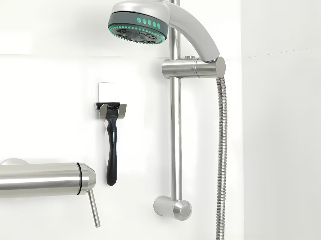 Vandeniui atsparus nerūdijančio plieno dvigubas kabliukas tesa Powerstrips Waterproof pro priedams kabinti duše
