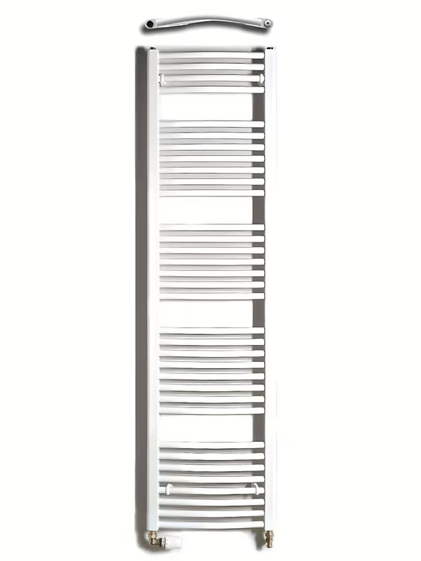 Baltas kombinuotas vamzdinis rankšluosčių džiovintuvas Thermal Trend KDO 45x168 cm, tinkamas vonios kambariui.