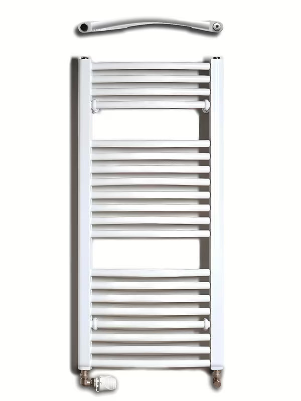 Baltas kombinuotas vamzdinis rankšluosčių džiovintuvas Thermal Trend KDO 45x98 cm vonios kambariui.
