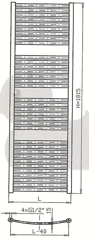 Baltas kombinuotas vamzdinis rankšluosčių džiovintuvas Thermal Trend KM 90x181,5 cm, skirtas vonios kambariui