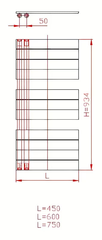 Kombinuotas vonios kambario rankšluosčių džiovintuvas Thermal Trend Oliver 60x93 cm antracito spalvos