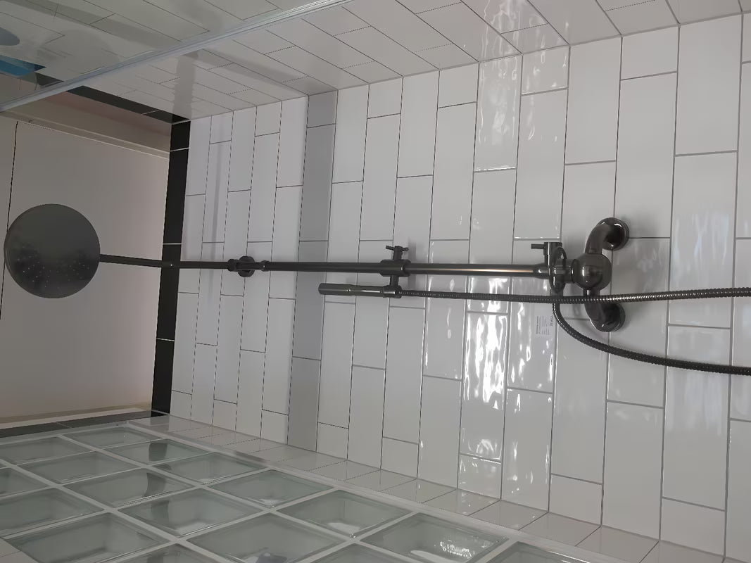 Dušo sistema WF Industrial alyva sendintos bronzos apdailos, su 20 cm viršutiniu dušu
