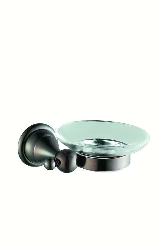 Sieninė muilinė WF Industrial Dark-Metal su alyvuoto guminto bronzo apdaila ir stikline muiline.