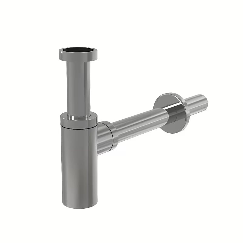 Apvalus visiškai metalinis praustuvo sifonas Alca A400, chromo apdaila