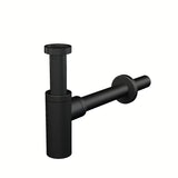 Alca dizaineriškas praustuvo sifonas DN32 juodos matinės spalvos pro nuotekų jungtis Ø32 mm.