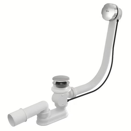 Chromuotas automatinis sifonas voniai Alca su nuotako ir persipylimo komplektu pro vonios su Ø52 mm anga