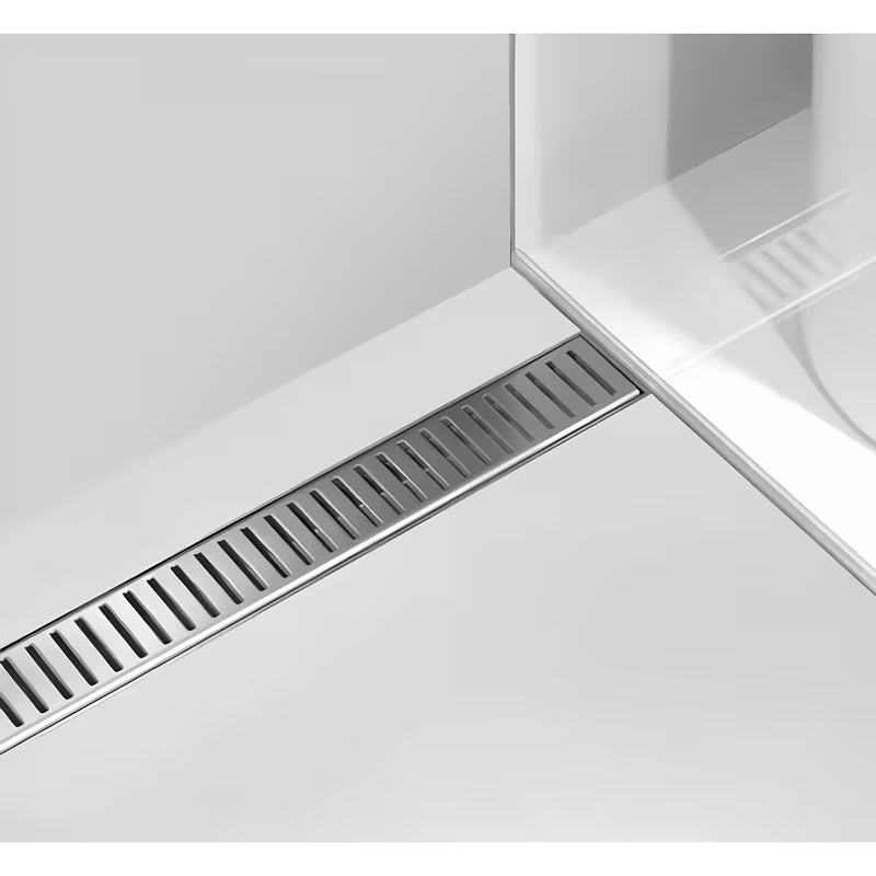 Nerūdijančio plieno dušo latakas Alca Chrome 95 cm pro latakas dušai montuoti grindų lygyje