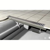 Nerūdijančio plieno dušo latakas Alca Chrome 95 cm pro latakas dušai montuoti grindų lygyje