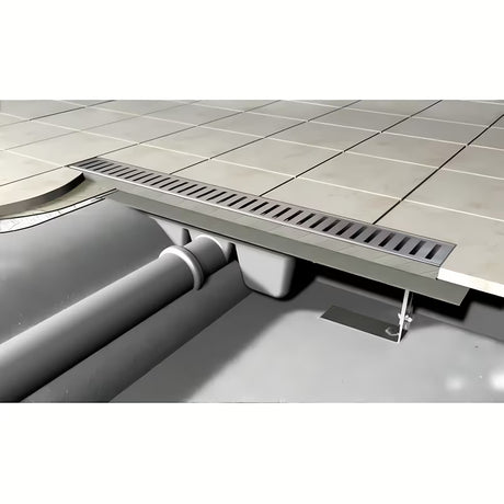 Nerūdijančio plieno dušo latakas Alca Chrome 95 cm pro latakas dušai montuoti grindų lygyje