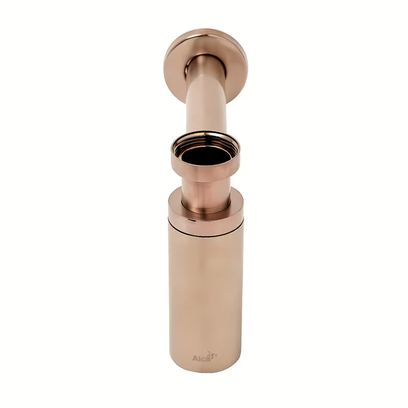 Alca Individual praustuvo sifonas DN32, rose gold matinės spalvos, su metaline rozete
