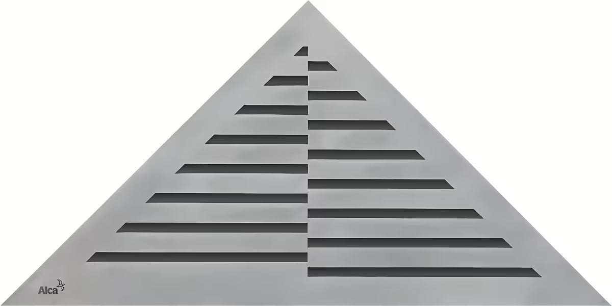 Nerūdijančio plieno grotelės Alca Time, zebra dekoro, su šlifuotu matiniu paviršiumi pro grindinis latakas ARZ1.