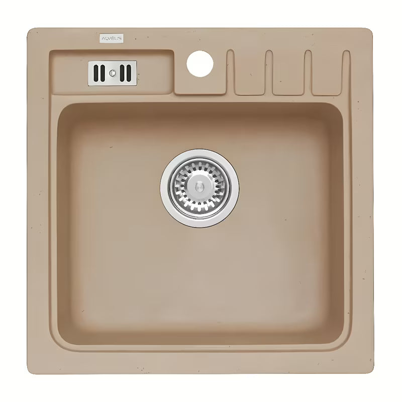 Granito virtuvės plautuvė Alveus ant stalviršio  465 x 465 mm, spalva beige