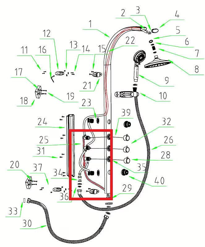 Atsarginė jungiamoji žarnelė Anima Easyshower pro dušo sistemos veikimui atkurti.