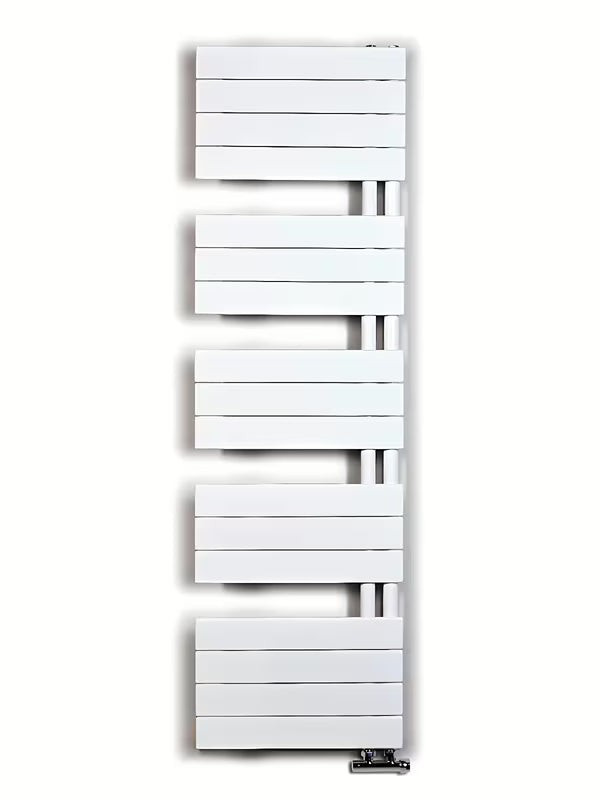 Baltas kombinuotas vonios kambario rankšluosčių džiovintuvas Anima Oliver 45x151 cm, pro šildymui ir rankšluosčių džiovinimui.