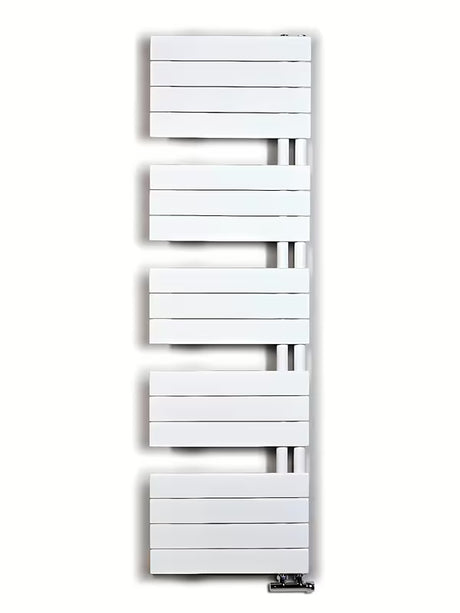 Baltas kombinuotas vonios kambario rankšluosčių džiovintuvas Anima Oliver 45x151 cm, pro šildymui ir rankšluosčių džiovinimui.