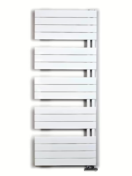 Baltas kombinuotas vonios rankšluosčių džiovintuvas Anima Oliver 151x60 cm, tinkamas ir pro rankšluosčių džiovinimui.