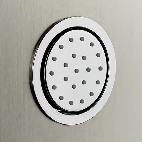 Dušo panelis Anima Primeshower su svirtiniu maišytuvu, viršutiniu lietaus dušu, rankiniu dušu ir masažiniais purkštukais.