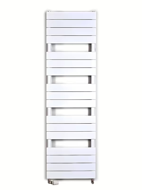 Baltas kombinuotas rankšluosčių džiovintuvas Anima Viktor 45x151 cm, tinkamas pro šildymui ir rankšluosčiams džiovinti.