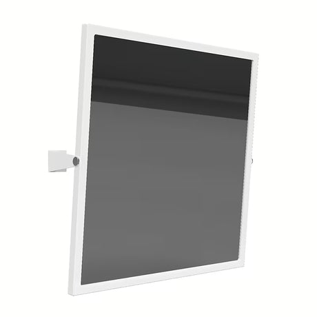 Baltas atlenkiamas sieninis veidrodis Bemeta Help program 60x60 cm su metaline konstrukcija
