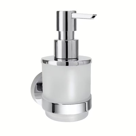Chromo spalvos skysto muilo dozatorius Bemeta Omega, tinkamas pro montavimui montavimas klijuojant arba gręžiant