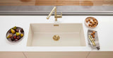 Nutekėjimo komplektas Blanco InFino su C-overflow persipylimu, satininės aukso spalvos, Gold Edition