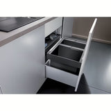 Šiukšliųdėžė  sorter Blanco Flexon II modernaus dizaino, pro virtuvės spintelei nuo 45 cm.