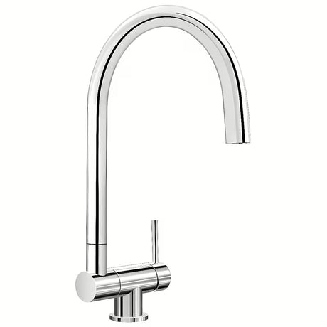 Blanco Chrome svirtinis stovintis virtuvinis maišytuvas montuoti prieš langą, chromo spalvos