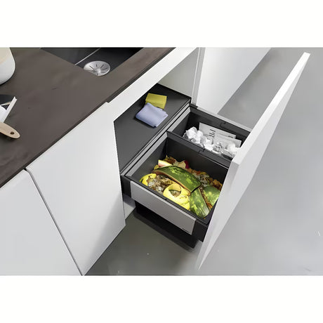 Įleidžiamas šiukšliųdėžė  Blanco Select II su dviem talpomis ir priekiniu ištraukimu pro 60 cm spintelei