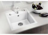 Granitinis virtuvės plautuvė Blanco Dalago 5 Silgranit PuraDur, pilkos uolos spalvos, pro montuojamas iš viršaus.