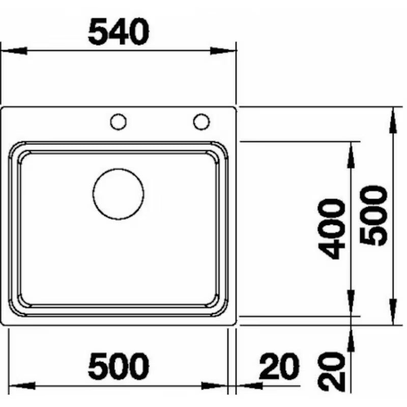 Nerūdijančio plieno virtuvės plautuvė Blanco Etagon 500-IF/A 540x500 mm, šilkinio blizgesio