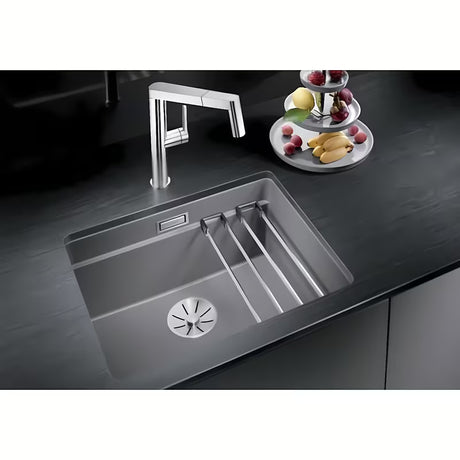 Blanco Etagon 500-U granitinis virtuvinis vieno dubens plautuvė baltos spalvos pro apatinis montavimas po stalviršiu