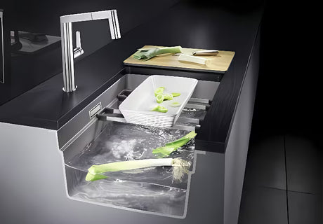 Granitinis virtuvės plautuvė Blanco Etagon 500 U pro apatinis montavimas, balta soft