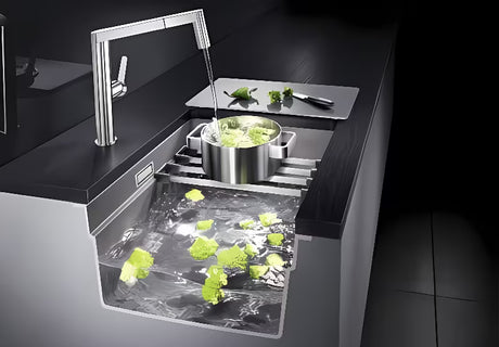 Granitinis virtuvės plautuvė Blanco Etagon 500 U pro apatinis montavimas, balta soft