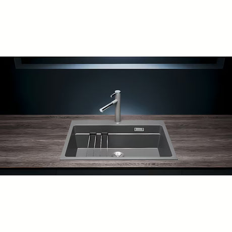 Granito virtuvės plautuvė Blanco Etagon 8, spalva – tartufo pro, montuojama iš viršaus ant stalviršio 